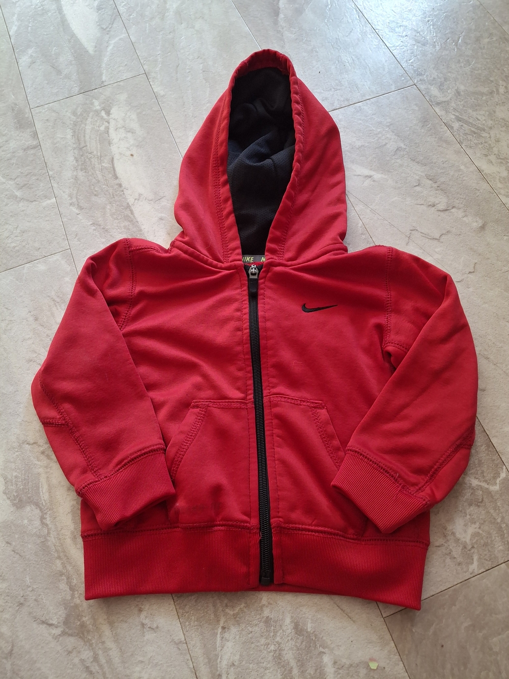 Nike Red Kids Zip-Up Hoodie with Black Lining